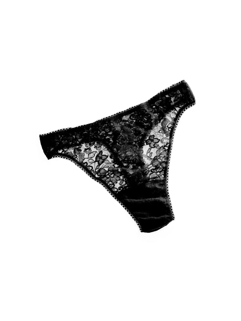 Hanky Panky Daily Lace™ High Cut Thong in Black