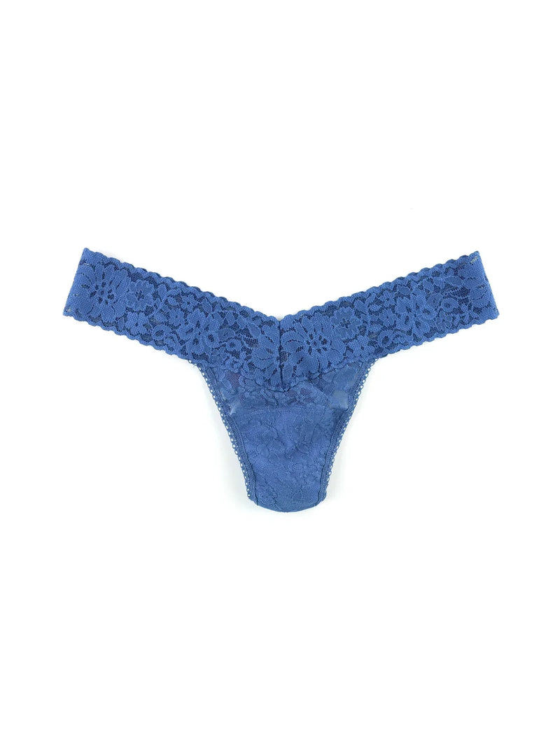 Hanky Panky Daily Lace™ Low Rise Thong in Storm Cloud Blue