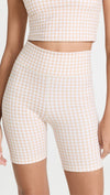The Upside Houndstooth Dance Spin Shorts in Macadamia